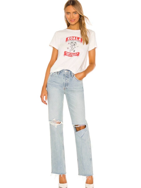 Re/Done Denim - Re/Done Light Blue Distressed Straight-Leg Jeans